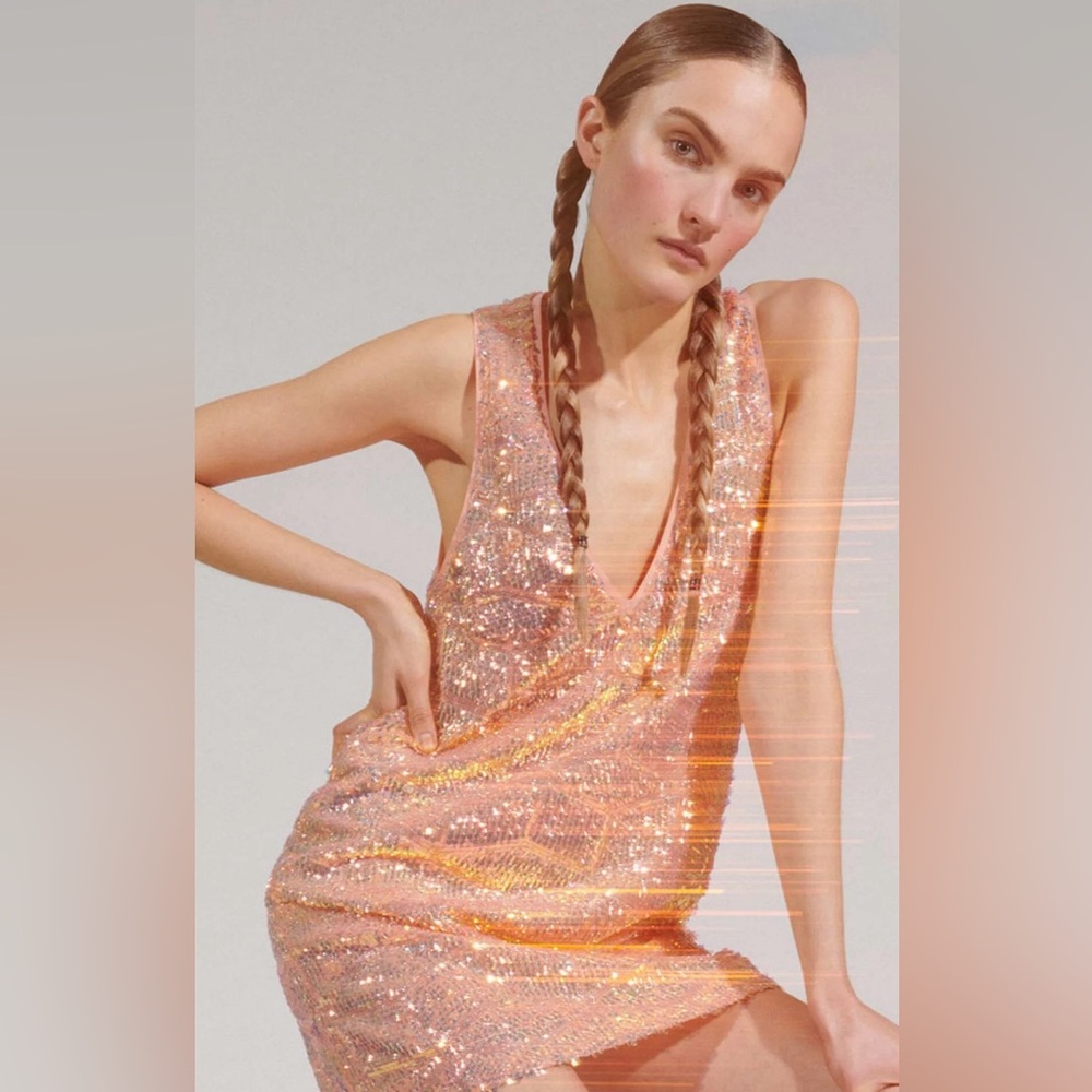 BAUM AND PFERDGARTEN JOLIETTA DRESS (Peach)
